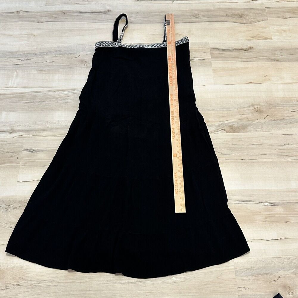Fifteen Twenty Women XS Dress Tier Midi Adjustable Straps Black Pocket Lagenlook - Picture 10 of 10